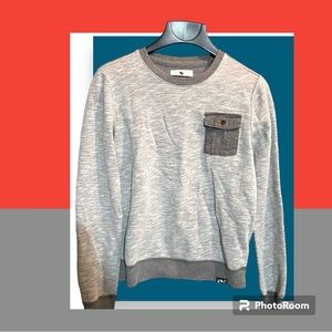 Abercrombie & Fitch kids heathered grey crew neck sweatshirt sz 15-16